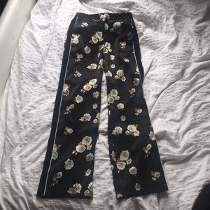Zara Basic Collection Rose print Black Trousers.